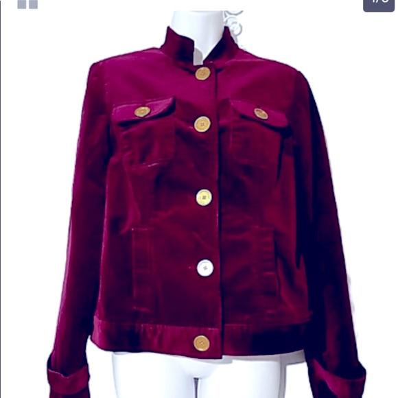 JONES NEW YORK Corduroy Burgundy Jacket - Picture 4 of 9